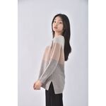 (S) 23区 Vingt trois arrondissements質感羊毛撞色杏色長袖上衣二手衣, , large