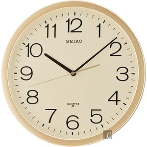 SEIKO 精工 香檳金大數字掛鐘 時鐘-36.1cm QXA020A