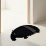 【Monster】 Soft Diatomaceous Earth Shaped Absorbent Mat – Black & White Zoo (75x40cm) – Malayan Tapir, , large