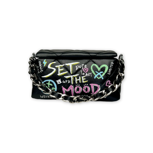  Painted thick backpack box bag black (M))