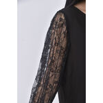 (M) easy zone質感圓領黑色長袖上衣二手衣, , large