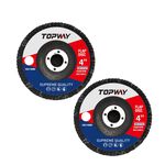 TOPWAY 4吋平面砂布輪 砂輪片(乾磨) 百頁輪 拋光輪 百葉輪 72頁 砂布輪 可彎曲砂輪 高效拋光 耐磨, , large