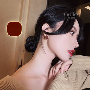【Gulicc】古莉可 耳環 法式復古酒紅耳環
