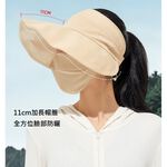 【A&R】夏季 UPF50+亮眼雙面速乾空頂遮陽防曬帽 米+棕, , large