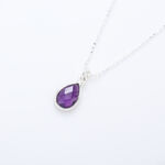 【Angel & Me】Amethyst Raindrop s925 sterling silver necklace Valentine Day gift, , large
