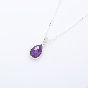 【Angel & Me】Amethyst Raindrop s925 sterling silver necklace Valentine Day gift