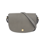LONGCHAMP S號 EPURE 牛皮翻蓋馬鞍包(斑鳩灰), , large