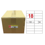 【龍德】LONGDER 三用電腦標籤 A4 18格 33*105mm 白色1000張/箱 LD-841-W-B(適用雷射、噴墨、影印), , large