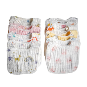 [Kaimei Cotton Industry] 5 in the group, random and excellent, children's pure cotton 8-layer gauze U-shaped bibs, multiple styles, men and women.