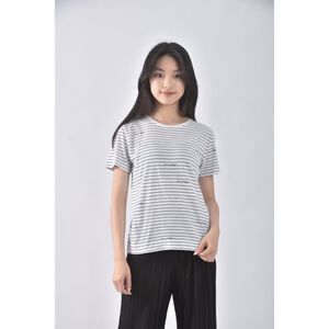 (S) tommy hilfiger棉質純棉條紋白色短袖上衣二手衣