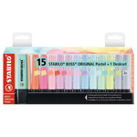STABILO 德國 思筆樂 BOSS ORIGINAL Pastel 波士馬卡龍色經典螢光筆 15色組 /盒 ST7015-02-5, , large