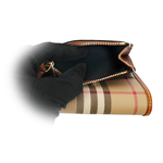 BURBERRY 經典格紋及牛皮三折短夾/經典米色, , large