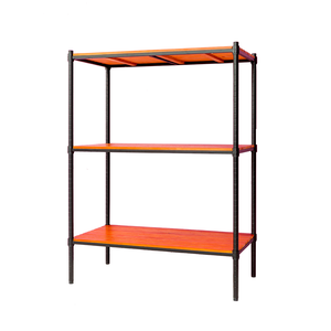 【Y HOUSE】90x45x120cm pine three-layer storage rack rack iron rack - black teak