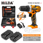 【HILDA】希爾達電動工具 21V 雙電 震動電鑽起子+20件工具組, , large
