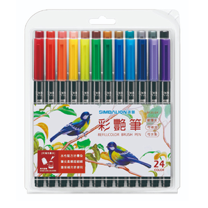 【SIMBALION 雄獅文具】35彩艷筆 彩色筆 彩豔筆 24色 / 組 BP-35/24