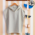【SOLO Vintage】LCW Children's Poncho Hooded Bath Towel 100% Cotton Green Made in Turkey, , large