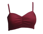 QXHEE.T.Made in Taiwan, front wrinkled shape, drag bust and back cross high waist swimsuit (fresh leaf/apple green/indigo blue/show off red) ready for sale, , large