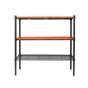 【Y HOUSE】90x45x90cm pine three-layer storage rack rack iron rack - black teak