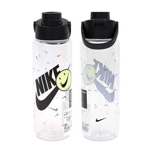 NIKE TR RECHARGE 大口徑水壺 24OZ/709ML 運動水壺 隨身杯 水瓶 可機洗 防漏 耐熱 透明黑彩