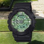 CASIO 卡西歐 G-SHOCK 鼠尾草綠色 雙顯運動手錶 GA-110CD-1A3, , large