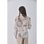 (S) amy company質感花紋白色短袖上衣二手衣, , large