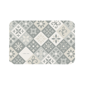 【Monster】 Soft Diatomaceous Earth Absorbent Mat – Floral Seal Series (60x40cm) –Elegant Twill Haven,  【Monster】 Soft Diatomaceous Earth Absorbent Mat – Floral Seal Series (60x40cm) –Elegant Twill Haven