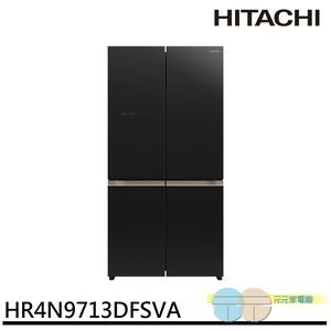 HITACHI 645L High Efficiency Inverter 4-Door Refrigerator Glossy Black HR4N9713DFSVA