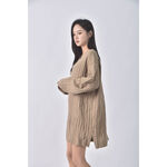 (XL) amissaV領、落肩棕色洋裝二手衣, , large