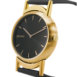 【PICONO】Twin collection double watch surface black leather strap watch-Gold / TN-11501, , large