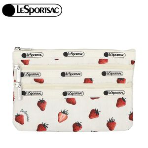 |快速出貨|Lesportsac 3-zip Cosmetic 三層拉鍊化妝包 送禮推薦-莓果輕舞