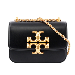 TORY BURCH Eleanor 大標誌翻蓋小款二用包/黑色