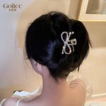 【Gulicc 】古莉可 髮夾 韓國水鑽蝴蝶結中型髮夾, , large