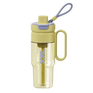 SORIL小帽防塵蓋吸管杯850ml-奶黃