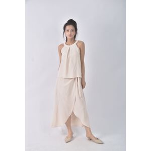 (S) 【安于晴Charlene私服】air space lady質感兩件式杏色套裝二手衣