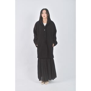 (XL) agnes b長版大衣黑色外套二手衣