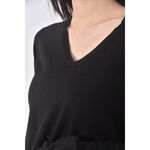 (L) uniqlo質感羊毛純羊毛黑色長袖上衣二手衣, , large