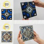 Japanese Majolica Tile Stickers – 5-Pack Floral Mosaic Design | DIY Peel and Stick Wall Tiles | Self-Adhesive Ceramic-Style Decals | Mino Ware Look | Made in Japan, , large