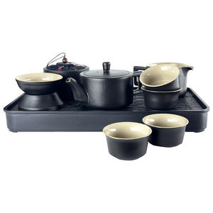 仙德曼粗陶方圓茶具旅組 (附行動防撞包)