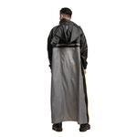 PIOGGIA R2 Italian Side Zipper Raincoat 2XL-4XL Black Raised Neckline Design Reflective strips at the backpack are rainproof and warm, , large