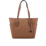 Michael Kors Charlotte 金字防刮皮革大款拉鍊托特包/焦糖色, , large