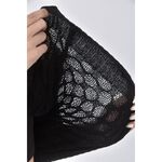 (S) 針織泡泡袖黑色短袖上衣二手衣, , large