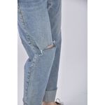 (L) p two jeans高腰丹寧牛仔質感棉質純棉藍色長褲二手衣, , large