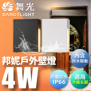 DanceLight 4W Bonnie Wall Lamp Wall Lamp Driveway Light Staircase Light Outdoor Lighting with Waterproof Driver (Fashion White)