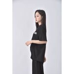 (XL) d m studio運動開衩黑色短袖上衣二手衣, , large