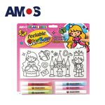 韓國AMOS玻璃貼DIY-粉紅城堡 兒童玻璃彩繪 兒童玩具 繪畫玩具 (台灣總代理公司貨), , large