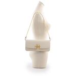 TORY BURCH Eleanor 大標誌牛皮肩背鍊包/手拿包/奶油白, , large