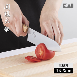 【KAI Japan】Sekimagoroku Molybdenum Vanadium Stainless Steel Santoku Knife 16.5cm (New Shiraai Series / Made in Japan)
