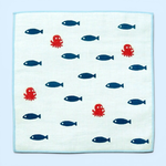 [瑪莎利亞]　日本製【濱文漾】純棉手帕/方巾－章魚小魚（3入組）, , large