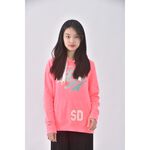 (XL) superdry運動質感棉質連帽粉色長袖上衣二手衣, , large