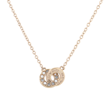 COACH 水鑽及玻璃珍珠連扣圓圈項鍊(金色), , large